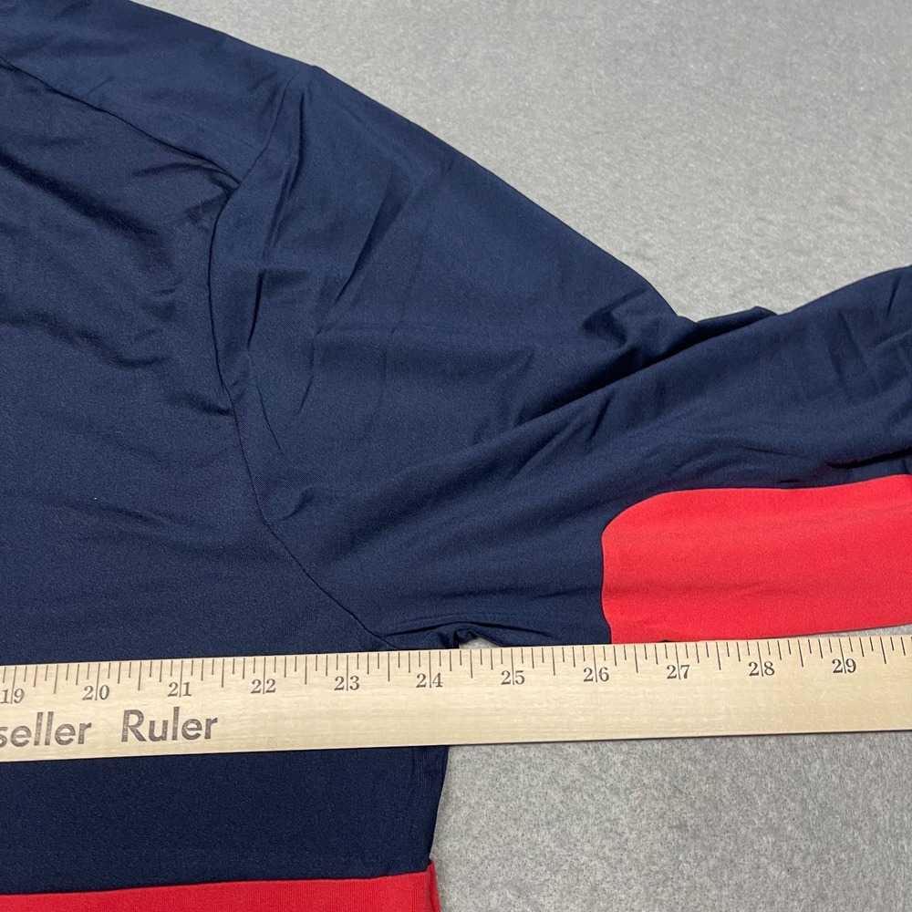 RLX Ralph Lauren Sweatshirt Mens XL Red Navy Colorblock Golf Wicking 1/4 Zip - Picture 11 of 12